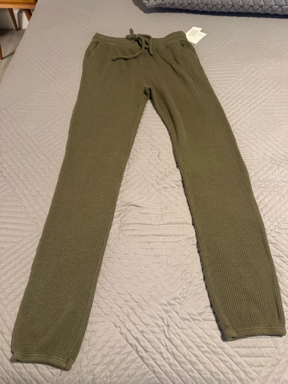 Beyond Yoga Olive Waffle Knit Lounge Pants